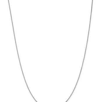 Rhodium Over 14k White Gold 0.9mm Solid Box 26 Inch Chain