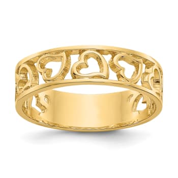 14K Yellow Gold Heart Ring