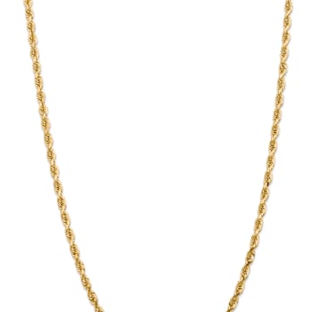 14k Yellow Gold 4.5mm Solid Diamond-Cut Quadruple Rope 24 Inch Chain