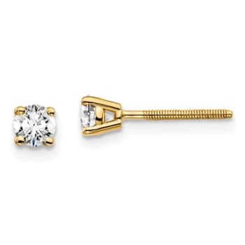 14K Yellow Gold Lab Grown Diamond 1/3ctw VS/SI GH Screw Back 4 Prong Earrings