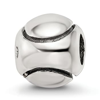 Sterling Silver Tennis Ball Bead