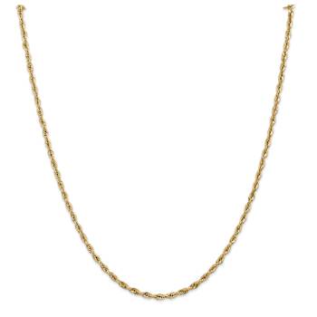 14k Yellow Gold 2.8mm Rope Link 24 Inch Chain