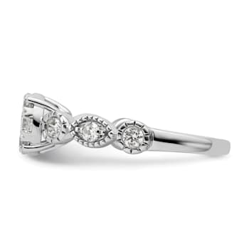 Rhodium Over 14K White Gold Lab Grown Diamond VS/SI GH, Cluster Ring 0.782ctw