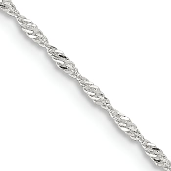 Sterling Silver 1.4mm Singapore Chain Necklace