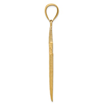 14K Yellow Gold Diamond-cut Cross Pendant