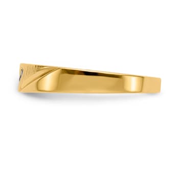 14K Yellow Gold AA Quality Ladies Wedding Band
