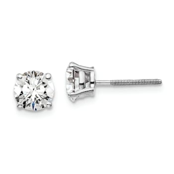 Rhodium Over 14K Gold Certified Lab Grown Diamond 1 1/2ct. VS/SI GH+,
Screw Back Earrings