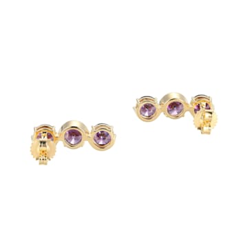 Purple Cubic Zirconia 18k Yellow Gold Over Silver February Birthstone
Earrings 7.98ctw