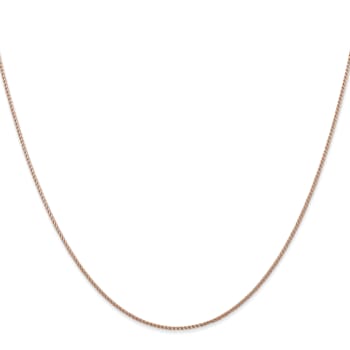 14k Diamond Cut Rose Gold 1.00mm Spiga Chain 18 Inches