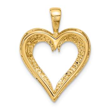 14k Yellow Gold 3D Polished Heart Pendant