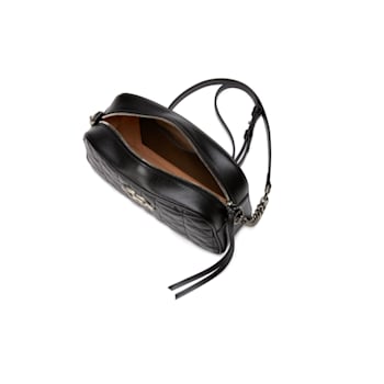 Gucci Small GG Marmont in Black with Silver Tone Hardware Zipper Closure Handbag