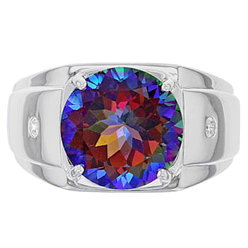 Cosmopolitan Beyond™ Topaz Rhodium Over Silver Men's Ring 5.85ctw