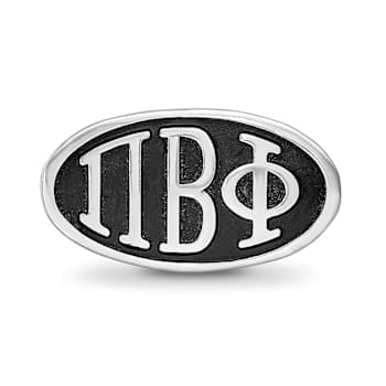 Sterling Silver LogoArt 15.25mm Pi Beta Phi Oval Greek Letters Bead