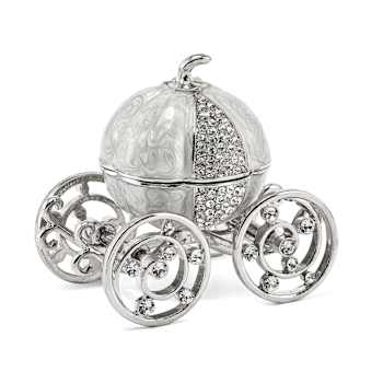 EVER AFTER Pumpkin Coach with Ring Pad Trinket Box