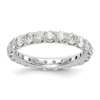 Rhodium Over 14K White Gold Lab Grown Diamond SI+, H+, Eternity Band