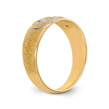 14K Yellow Gold AA Quality Mens Wedding Band
