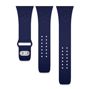 Gametime Atlanta Braves Debossed Silicone Apple Watch Band (38/40mm
M/L). Watch not included.