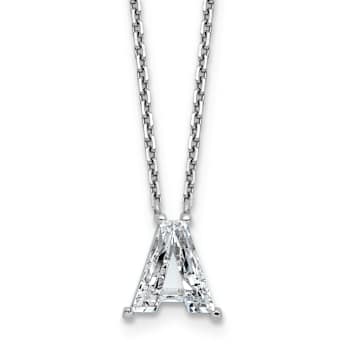 White Lab-Grown Diamond F VS 14K White Gold "A" Initial
Necklace 2.00ct