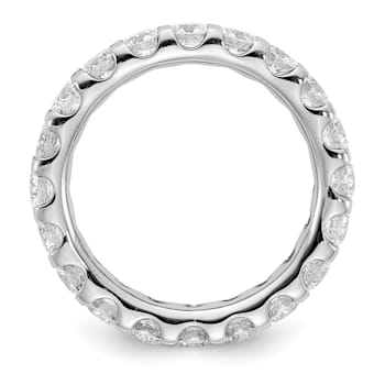 Rhodium Over 14K White Gold Lab Grown Diamond SI+, H+, Eternity Band