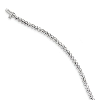 Rhodium Over 14k White Gold Diamond Tennis Bracelet