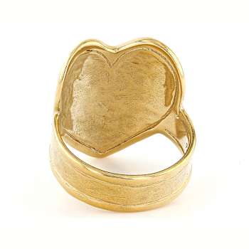 Hammered Heart Ring In 14K Gold Over Sterling Silver