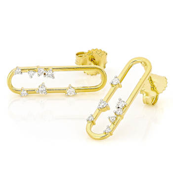 Graceful Lab-Grown Diamond Drop Earrings In 18K Gold Over Sterling Silver