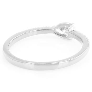 Pear And Round Lab-Grown Diamond Band Ring In Sterling Silver 0.40ctw