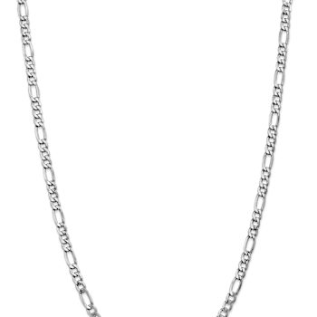 Rhodium Over 14k White Gold 5.75mm Figaro Link 26 Inch Chain