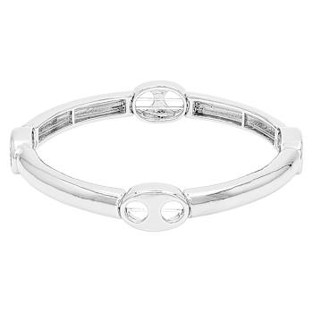 Mixed-Metal Mariner Station Stretch Bracelet Set Of 2