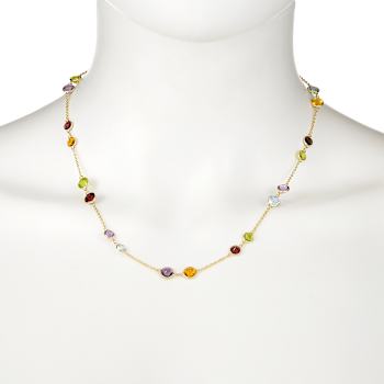 Multi-Gem 14k Yellow Gold 18" Necklace 18.53ctw