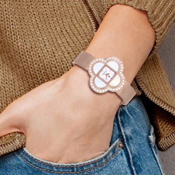 Charles Hubert Ladies Rose IP Plated Stainless 36x36mm Watch