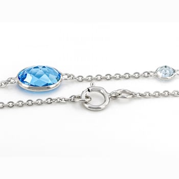 Swiss Blue Topaz 14k White Gold 18" Necklace 7.93ctw