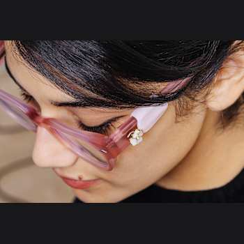 Altachè 14K Yellow Gold Over Stainless Steel White Clover Eyewear Charm