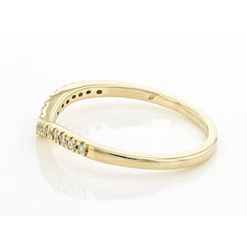 White Diamond 10k Yellow Gold Band Ring 0.10ctw