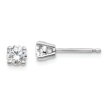 White Lab-Grown Diamond 14K White Gold G-H SI Solitaire Stud Earrings 0.50ctw