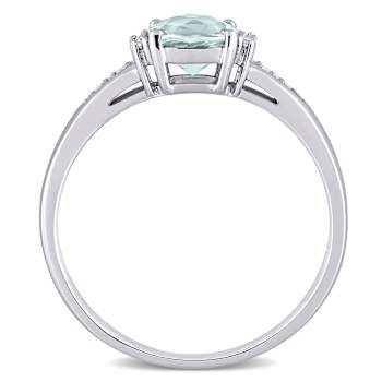 Aquamarine 10K White Gold Ring 1.35ctw
