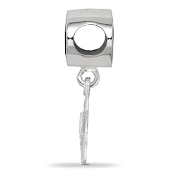 Sterling Silver LogoArt Delta Delta Delta Oval with Dolphin Dangle Bead