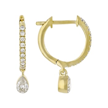 Lab-Grown Diamond Huggie With Dangle Charm 10K Yellow Gold