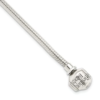 Sterling Silver Reflections Hinged Clasp Bead Bracelet