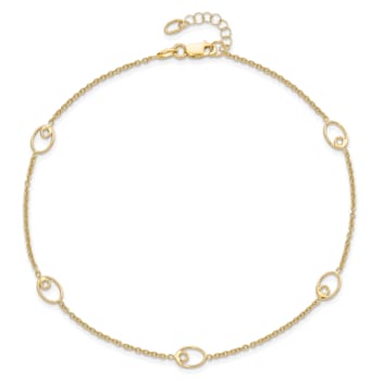 14K Yellow Gold Polished with 1-inch Extension Anklet