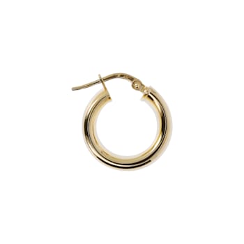 18K Yellow Gold Over Sterling Silver Polished 1/2" Round Hoop Earrings
