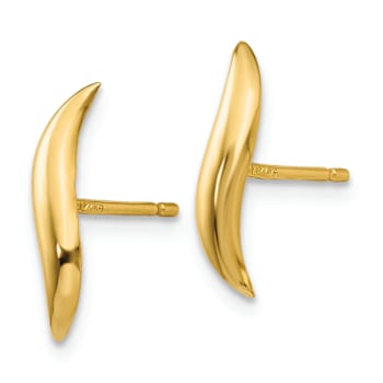 14k Yellow Gold Polished Fancy Stud Earrings