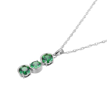 Green Cubic Zirconia Platinum Over Sterling Silver May Birthstone
Pendant 5.84ctw