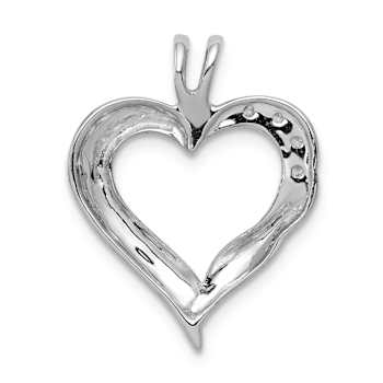Rhodium Over 14k White Gold Diamond Fancy Heart Pendant