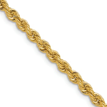 14k Yellow Gold 3.8mm Solid Rope 26 Inch Chain