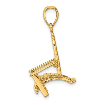 14k Yellow Gold 3D Textured Beach Chair Charm