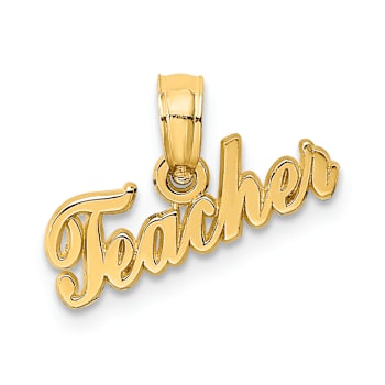 14k Yellow Gold Teacher Pendant