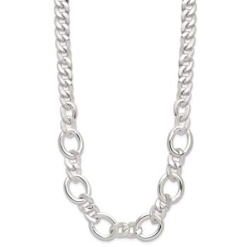 Sterling Silver Polished Fancy Link Necklace