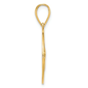 14k Yellow Gold Claddagh Circle Pendant