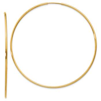 14k Yellow Gold 2 3/8" Endless Hoop Earrings